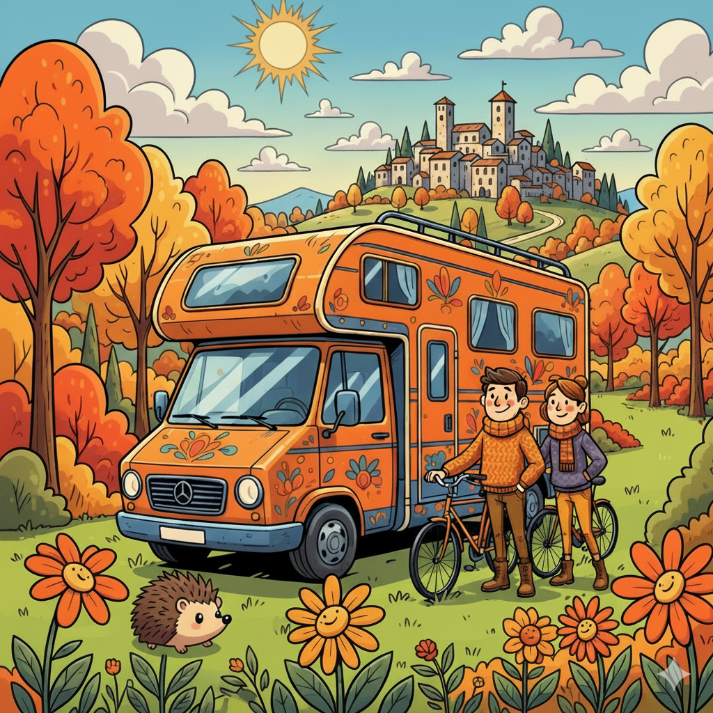 <p>Autunno in camper: il viaggio di Laura e Matteo tra abbigliamento tecnico e organizzazione smart</p>
